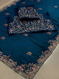 Rangoli Silk With Embroidery Work Saree With Blouse image 8