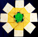 Yellow and White Soft Lichi Silk Saree image 8