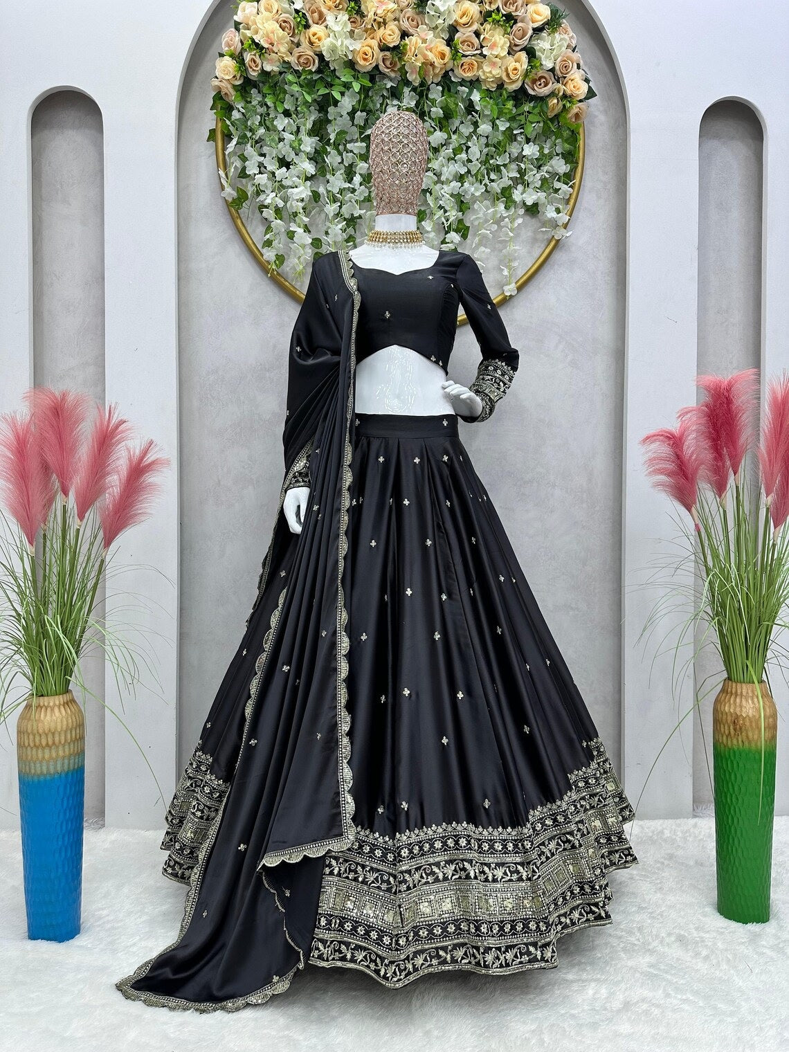 Malai Satin Silk With 3MM Sequence Work Lehenga Choli With Dupatta image 8