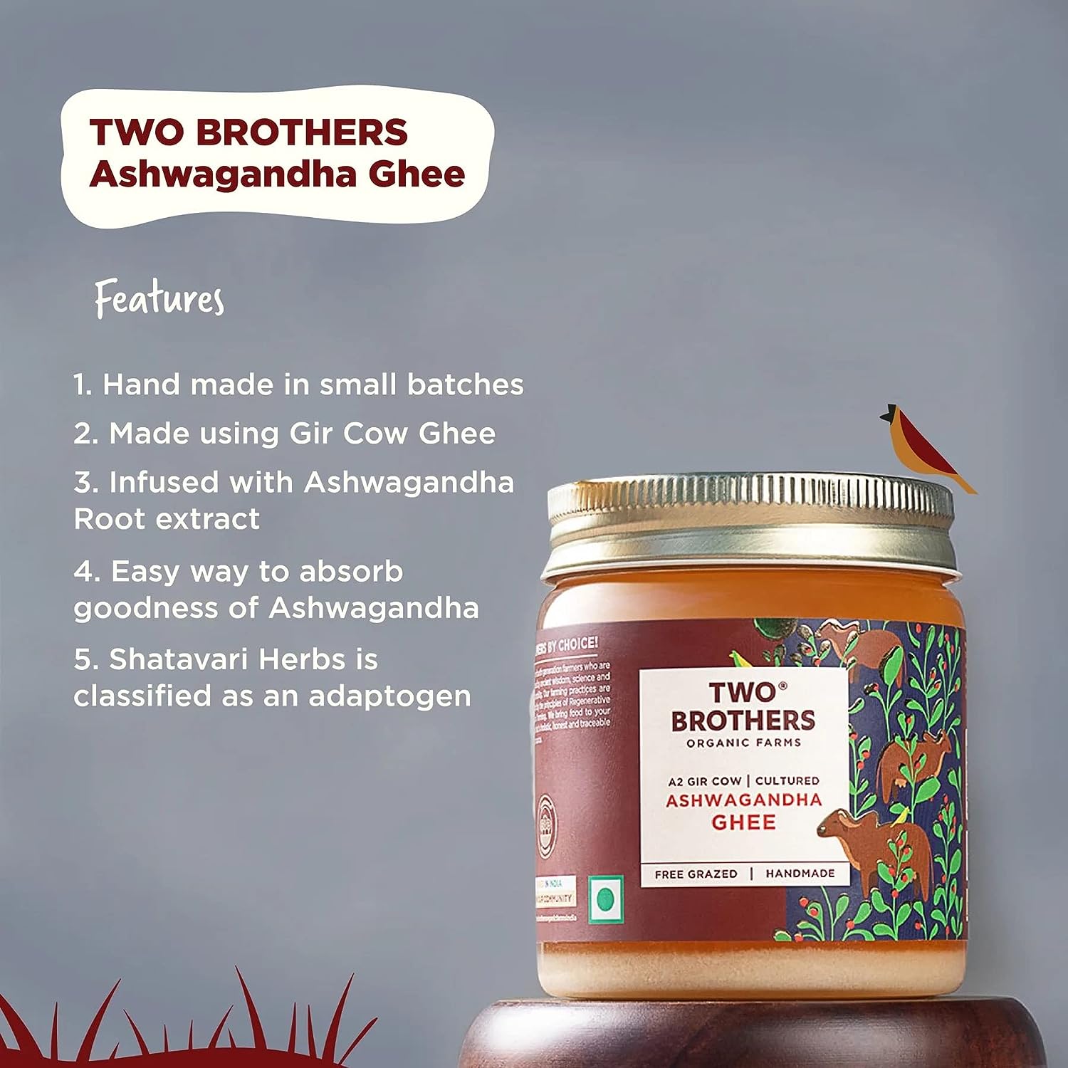 Two Brothers Organic Farms Ashwagandha Ghee image 8