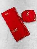 Rich Dola Cutdana Border With Rich Butta Work Saree&Blouse image 8