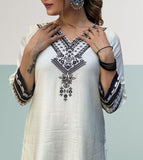 White Muslin With Digital Print Salwar Kameez image 8