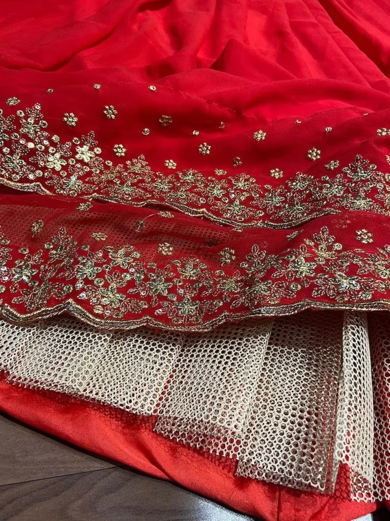 Premium Georgette & Embroidered Designer Lehenga Choli With Dupatta image 8