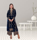 Pure Viscose Velvet Embroidery Sequence Work Top Bottom Dupatta image 8