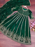 Georgette With Embroidery Design Work Gown Dresses With Dupatta image 8