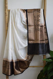 Indian Beautiful Linen With Contrast Border Saree image 8