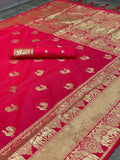 Pure Silk Zari Golden Weaving Rich Pallu Saree With Blouse image 8