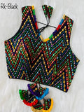 Faux Georgette Multi Color Work V Neck Full Stitched Blouse image 8