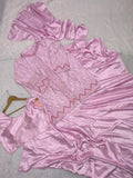 Light Pink Heavy Diamond Silk Ready To Wear Saree Blouse With Jacket image 4