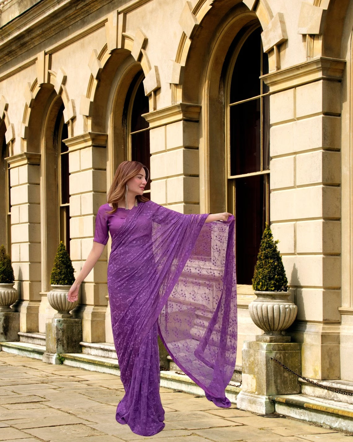 Soft Net With Satin Border Saree image 8