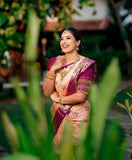 Soft Lichi Silk & Jacquard Work Saree With Blouse image 2