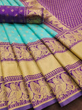 Soft Lichi Silk & Jacquard Work Saree With Blouse image 8