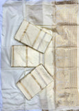 Off White Soft Banarasi Silk Saree With Unstitched Blouse image 8