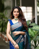 Soft Lichi Silk Saree For Women's, With Unstitch Blouse image 8