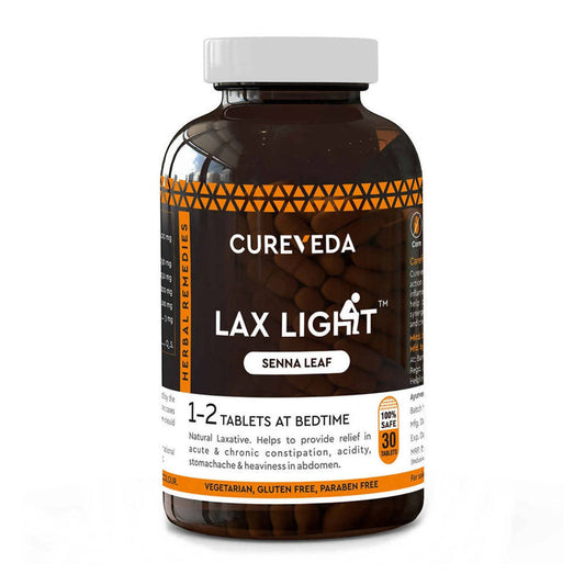 Cureveda Lax Light Tablets - 30 Tablets | Natural Herbal Supplement image 1