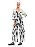 Women's V-Neck Belt Style Printed Co ord Set Top+Plazzo J5684 image 8