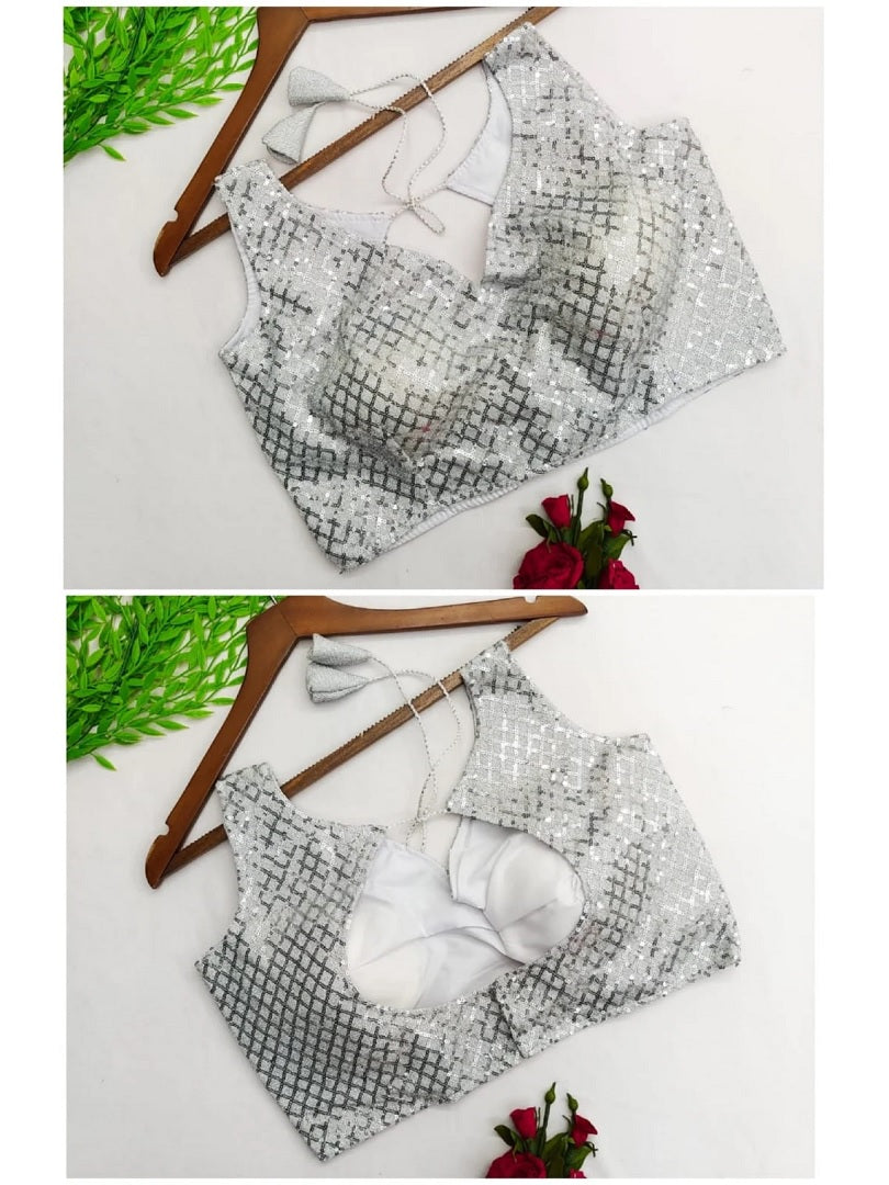 Chinon Silk Sequence Work Blouse image 8