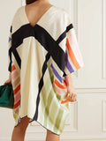 Home Wear Belt Style Printed Soft Satin Silk Short Kaftan J5696 image 9