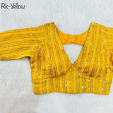 Faux Georgette With Zari Sequence Work Ready made Blouse 14-RK1 image 9