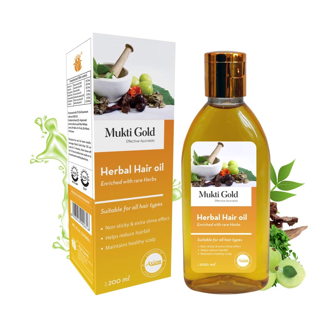 Axiom Mukti Gold Herbal Hair Oil image 1