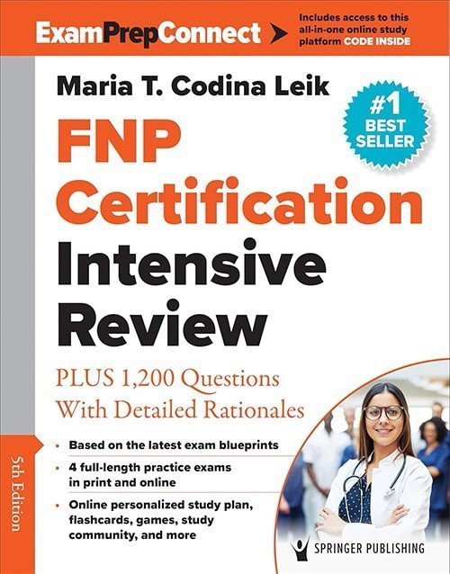 Book cover of FNP Certification Intensive Review: PLUS 1,200 Questions With