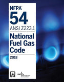 Book cover of NFPA 54 ANSI Z223.1 National Fuel Gas Code 2018 Edition Book