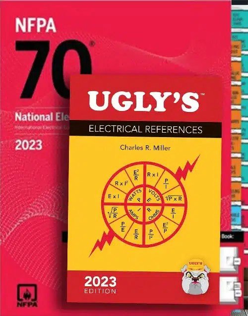 NFPA 70 National electrical code 2023 Paperback +2023 Ugly's Electrical Reference (Spiral) with INDEX Tabs ISBN 9781455929368 Paperback bookcover – AVRBOOKS