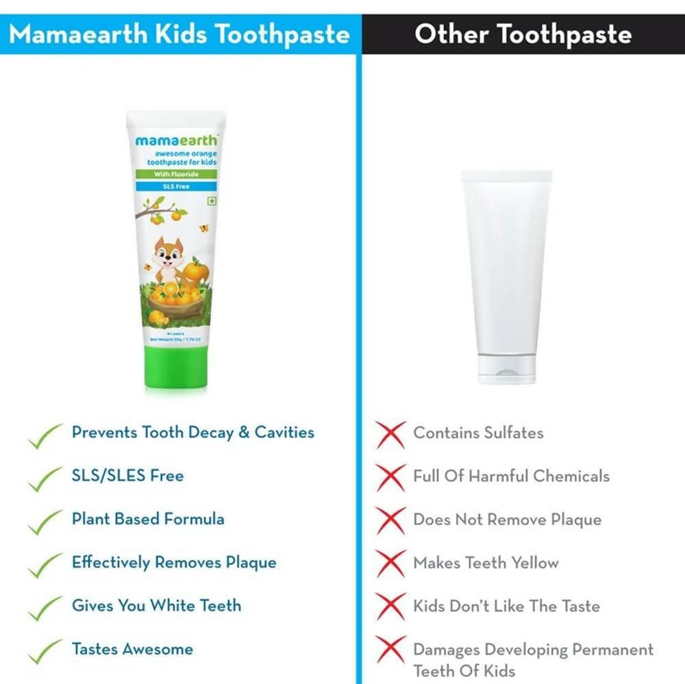 Mamaearth Awesome Orange Toothpaste For Kids image 5