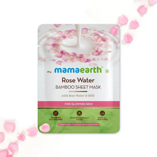 Mamaearth Rose Water Bamboo Sheet Mask with Rose Water & Milk -25 gm image 1