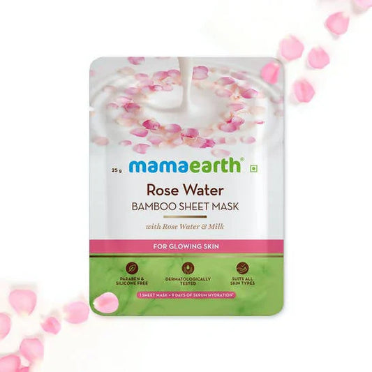 Mamaearth Rose Water Bamboo Sheet Mask with Rose Water & Milk -25 gm image 1