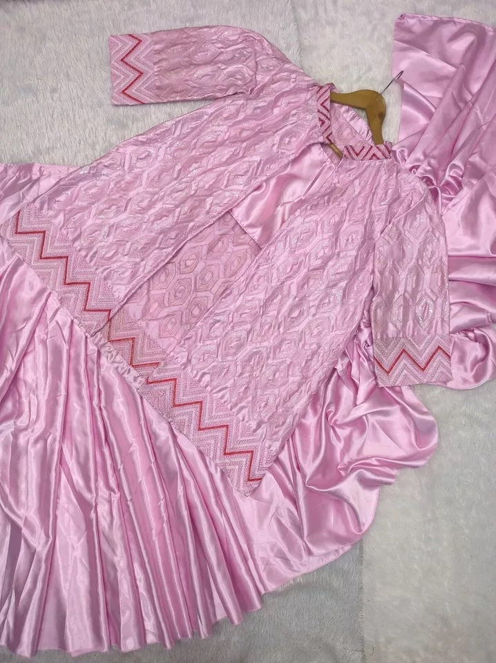 Light Pink Heavy Diamond Silk Ready To Wear Saree Blouse With Jacket image 5