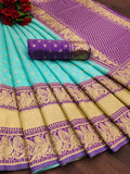 Soft Lichi Silk & Jacquard Work Saree With Blouse image 9
