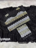 Heavy Pure Soft Georgette With Sequence Work Saree & Blouse image 9