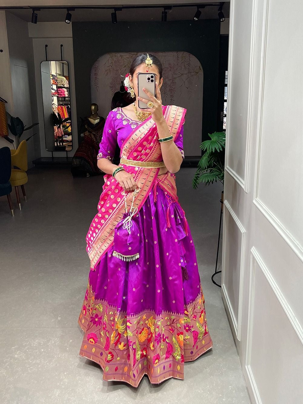 Jacquard Silk & Weaving Zari Work Lehenga Blouse With Dupatta image 7