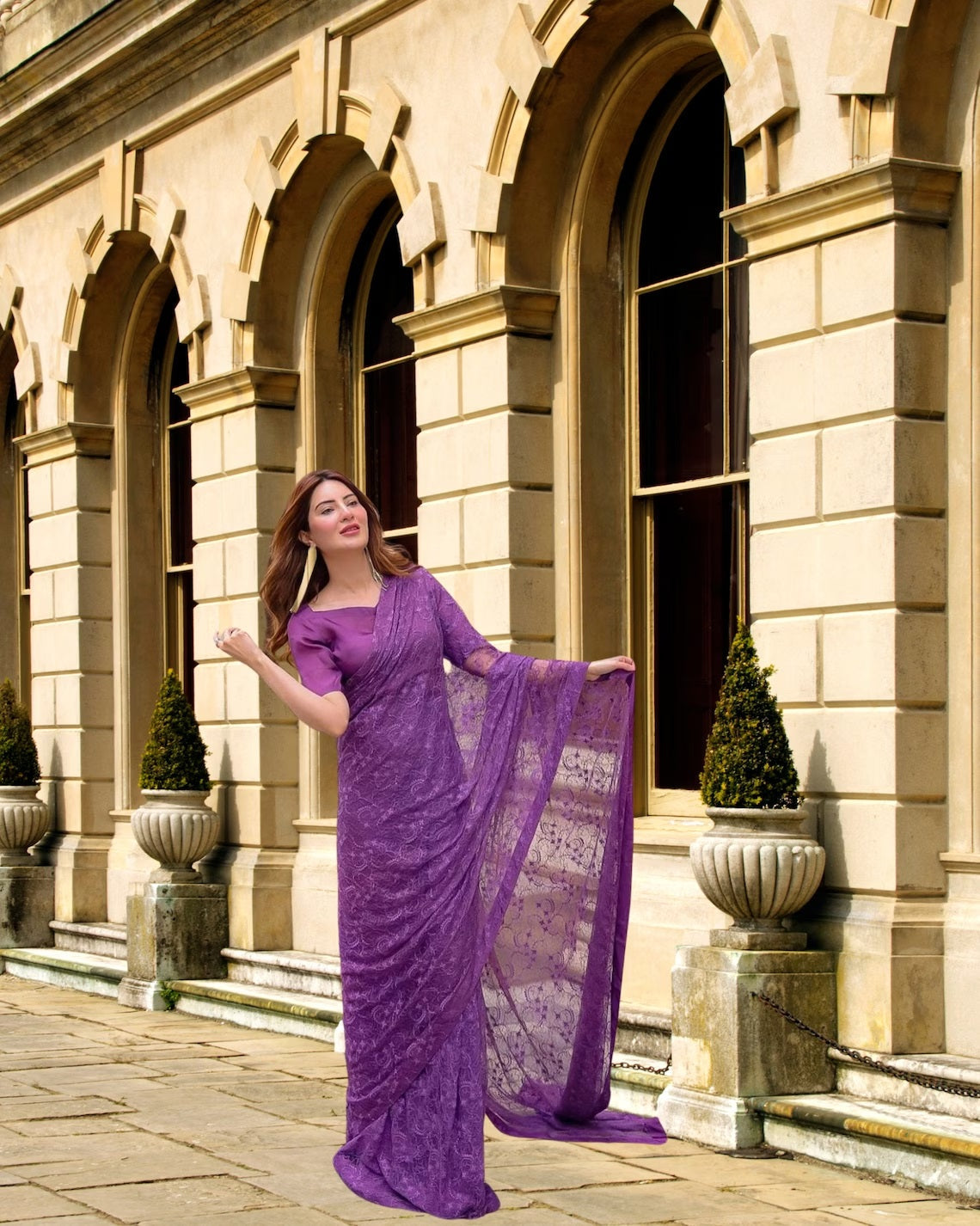 Soft Net With Satin Border Saree image 9