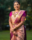 Soft Lichi Silk & Jacquard Work Saree With Blouse image 1