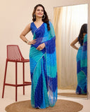 Georgette One Minute Ready To Wear Saree With Blouse image 3