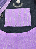 Butterfly Net With Embroidery Foil Mirror Work Lehenga Choli With Dupatta image 9