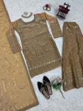 Fancy Satin With Sequence Work Top Palazzo & Dupatta image 9