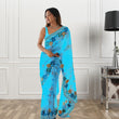Georgette & Embroidery Design Work Saree With Blouse image 1
