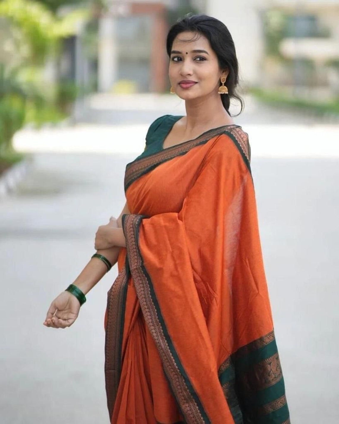 Soft Lichi Silk &  Jacquard Work Saree With Blouse image 9