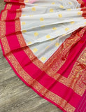 Soft Lichi Silk With Jacquard Weaving Work Saree With Blouse image 9