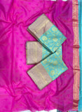 Soft Lichi Silk Beautiful Wedding Saree, Indian Party Wear Ethnic Sari For Women image 9