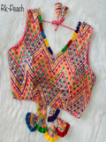 Faux Georgette Multi Color Work V Neck Full Stitched Blouse image 9