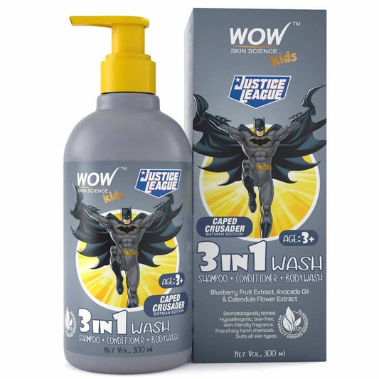 Wow Skin Science Kids 3 in 1 Wash - Caped Crusader Batman Edition - 300 ml image 1