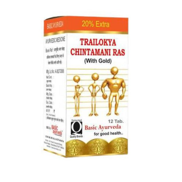 Basic Ayurveda Trailokya Chintamani Ras with Gold -6 Tablets image 5
