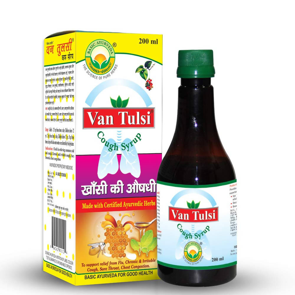 Basic Ayurveda Van Tulsi Cough Syrup - 200 ml image 1