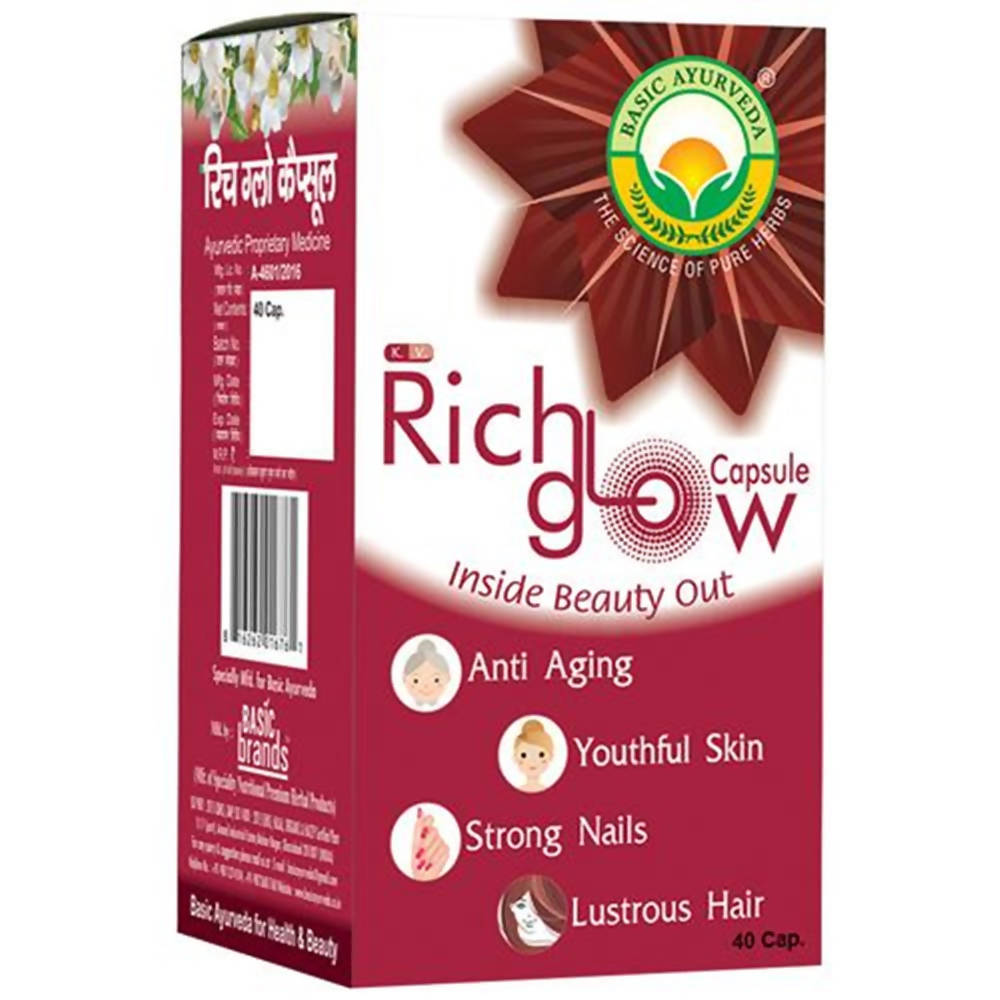 Basic Ayurveda Rich Glow Capsules - 40 Capsules image 2