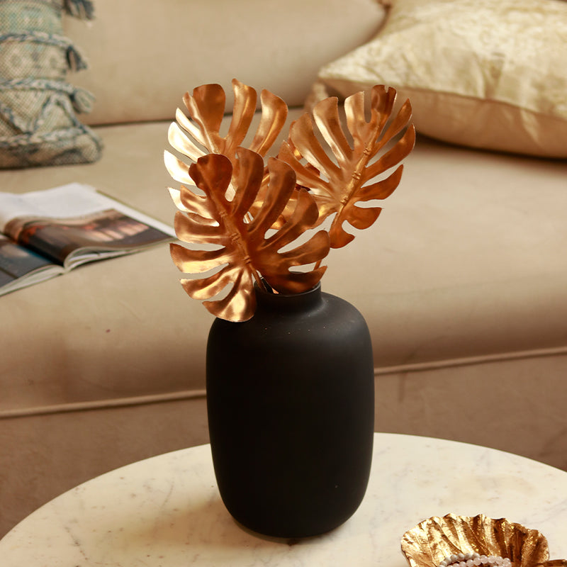 Artificial Golden Monstera Leaves | Set of 3 image 2