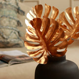 Artificial Golden Monstera Leaves | Set of 3 image 3